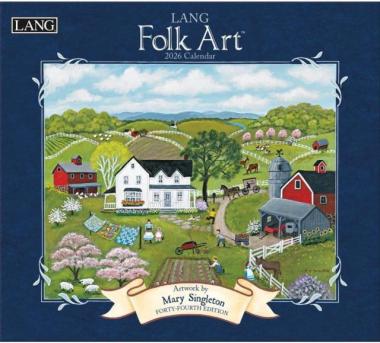2026年LANGラング壁掛けカレンダーFolk Art フォークアート 消費税込2900円